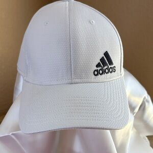 adidas White Cap with Black Logo - Structured Sport Hat